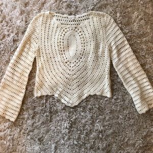 Honey Punch Open Knit Crotchet Sweater